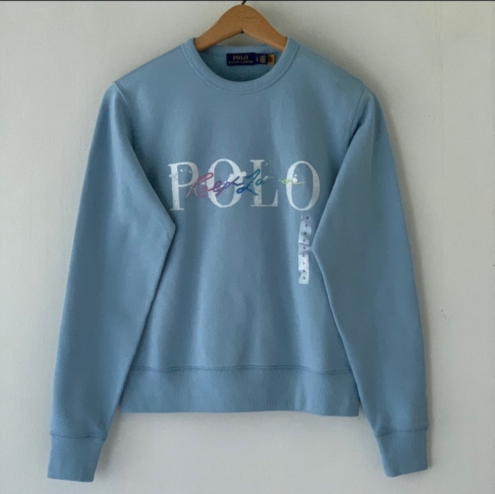 Polo Ralph Lauren Sweatshirt SP Women's Crew Neck Embroidered Logo Blue Pullover